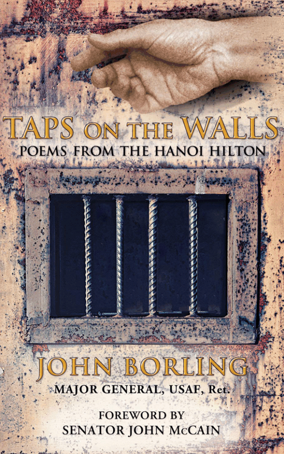 Book cover of Taps on the Walls: Poems from the Hanoi Hilton, a military history book featuring poetry written by a U.S. POW during the Vietnam War.