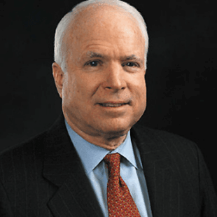 Portrait of John McCain, Vietnam War POW, U.S. Navy veteran, and senator, who wrote the introduction to Taps on the Walls: Poems from the Hanoi Hilton.